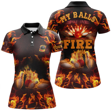 Flame Bowling Polo Shirt for Women N4865