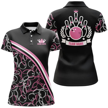 Custom Pink Bowling Polo Shirt for Women N4867