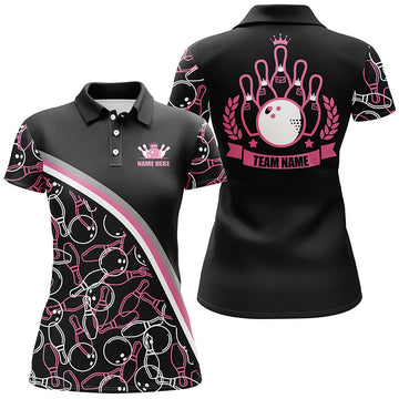 Custom Pink Bowling Polo Shirt for Women N5441