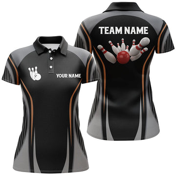 Women's Black Vintage Bowling Polo Shirt N5246