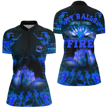 Blue Flame Women's Bowling Quarter Zip Shirt N6457
