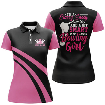 Pink Women's Bowling Polo - Classy & Sassy N6695
