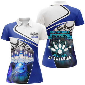 Women's Funny Bowling Polo Shirt - "No Crying, Just Swearing" N5053