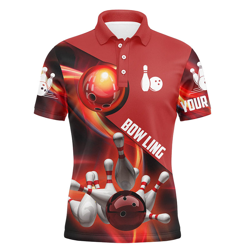 Men's Red Flame Custom Bowling Shirt N4463