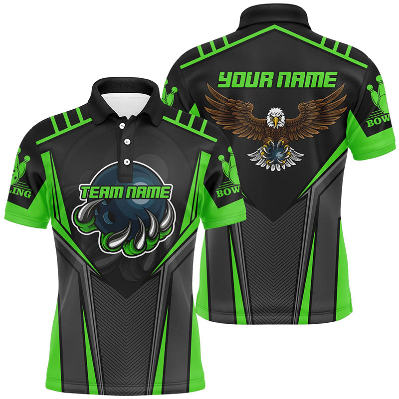 Men's Green Bowling Polo Shirt - Custom Name & Team N4631