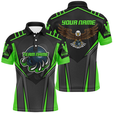 Men's Green Bowling Polo Shirt - Custom Name & Team N4631