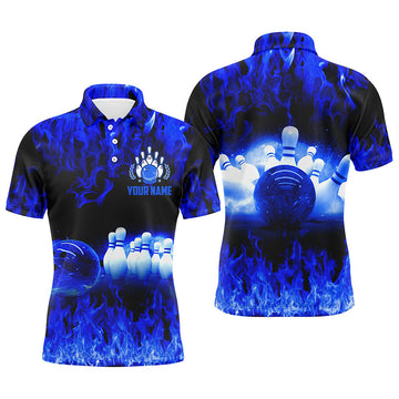 Blue Flame Men's Bowling Polo Shirt N5199