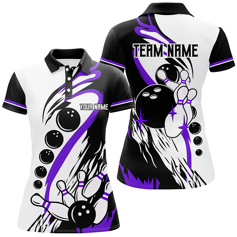 Custom Purple Women's Retro Bowling League Jersey N8228
