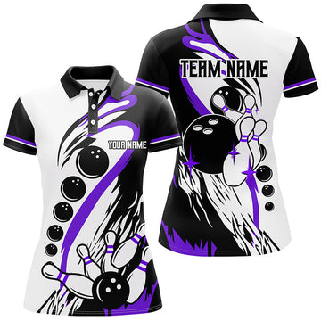 Custom Purple Women's Retro Bowling League Jersey N8228
