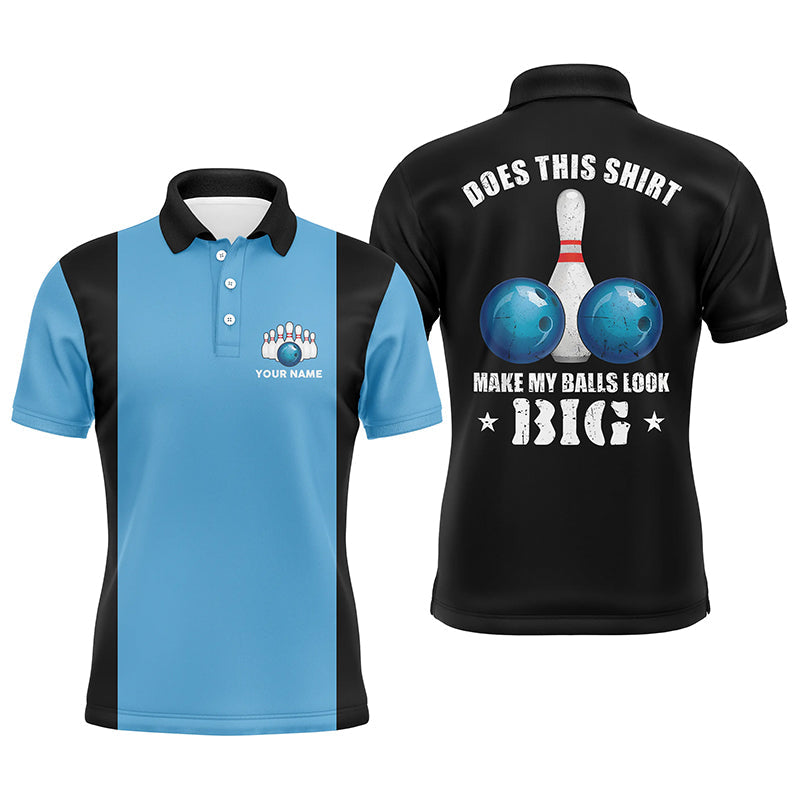 Men's Vintage Blue & Black Bowling Polo Shirt N6381