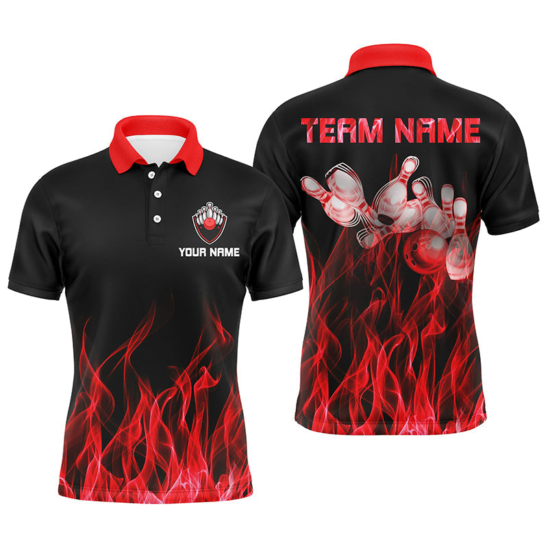 Red Flame Personalised Men's Bowling Polo Shirt N5488