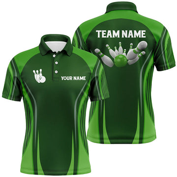 Men's Green Vintage Bowling Team Polo Shirt N6392