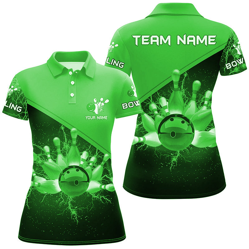 Women's Green Lightning Bowling Polo Shirt N6621