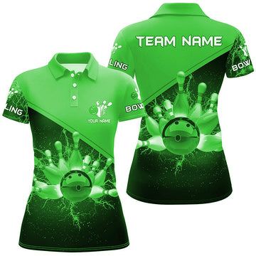 Women's Green Lightning Bowling Polo Shirt N6621