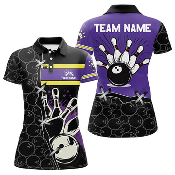 Women's Purple Camo Bowling Polo Shirt - Custom Team Jerseys N7306