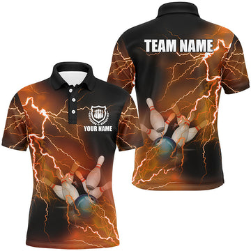 Men's Orange Lightning Bowling Team Jersey N8317