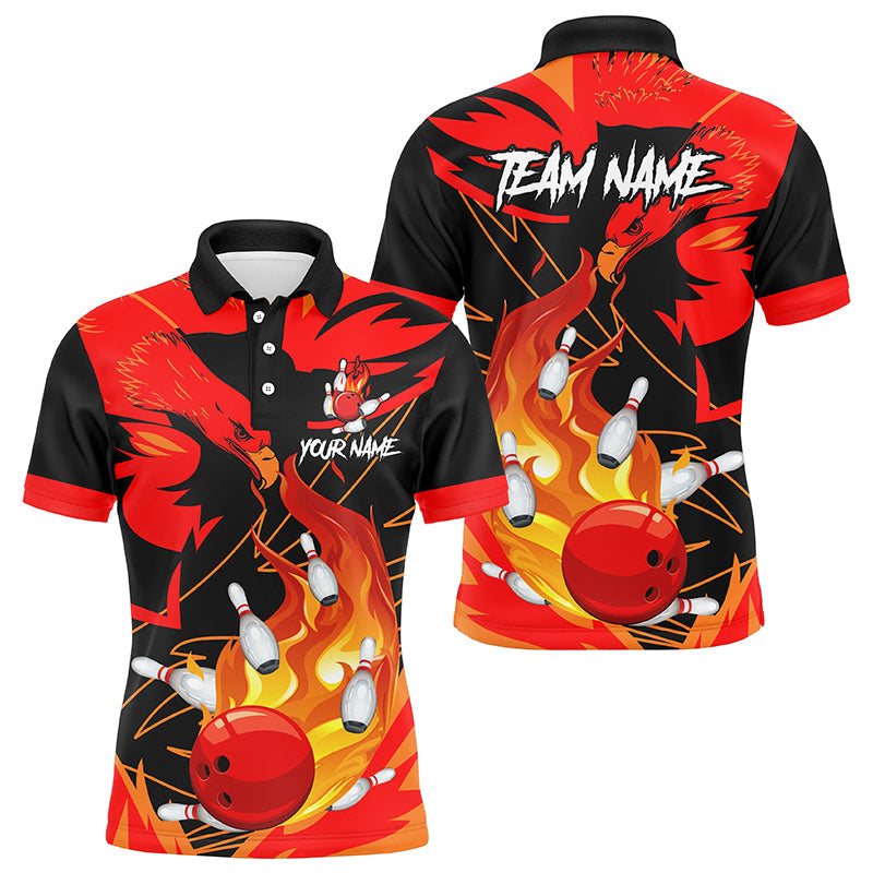 Eagle Flame Men's Red Bowling Polo Shirt N7514