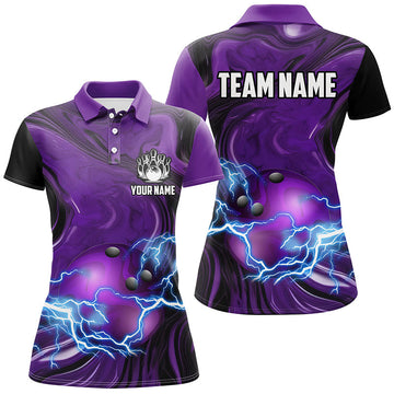 Women's Purple Camo Bowling Polo Shirt N7930