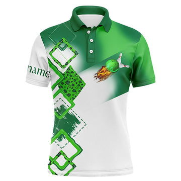 Green Clover Men's Bowling Polo Shirt - Custom St Patrick's Day Jersey N7207