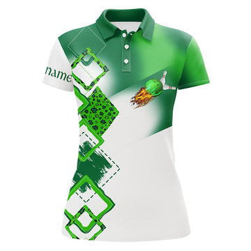 Green Clover Women's Bowling Polo Shirt - Custom St. Patrick's Day Jersey N7207