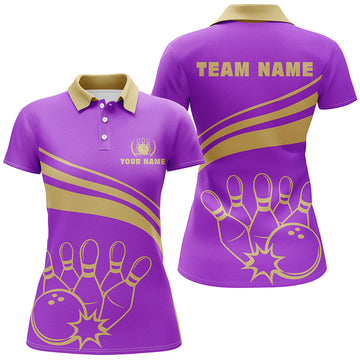Custom Purple Polo Bowling Shirt for Women N5354