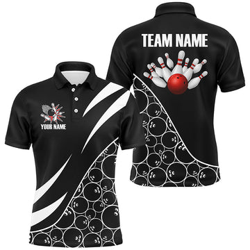 Black & White Camo Bowling Jerseys for Men - Custom Retro Team Shirts N7558