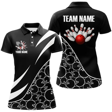 Women's Black & White Camo Bowling League Jerseys N7558
