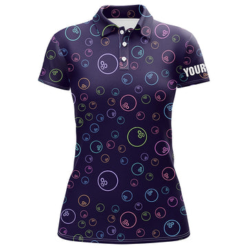 Custom Women's Purple Neon Bowling Polo Shirt N6764