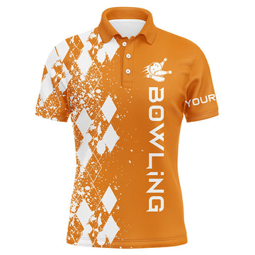 Men's Orange Bowling Polo Shirt - Custom Personalised Gift N5101