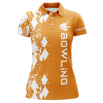 Women's Custom Orange Bowling Polo Shirt N5101