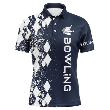 Men's Navy Bowling Polo Shirt - Custom Personalised Gift N5102