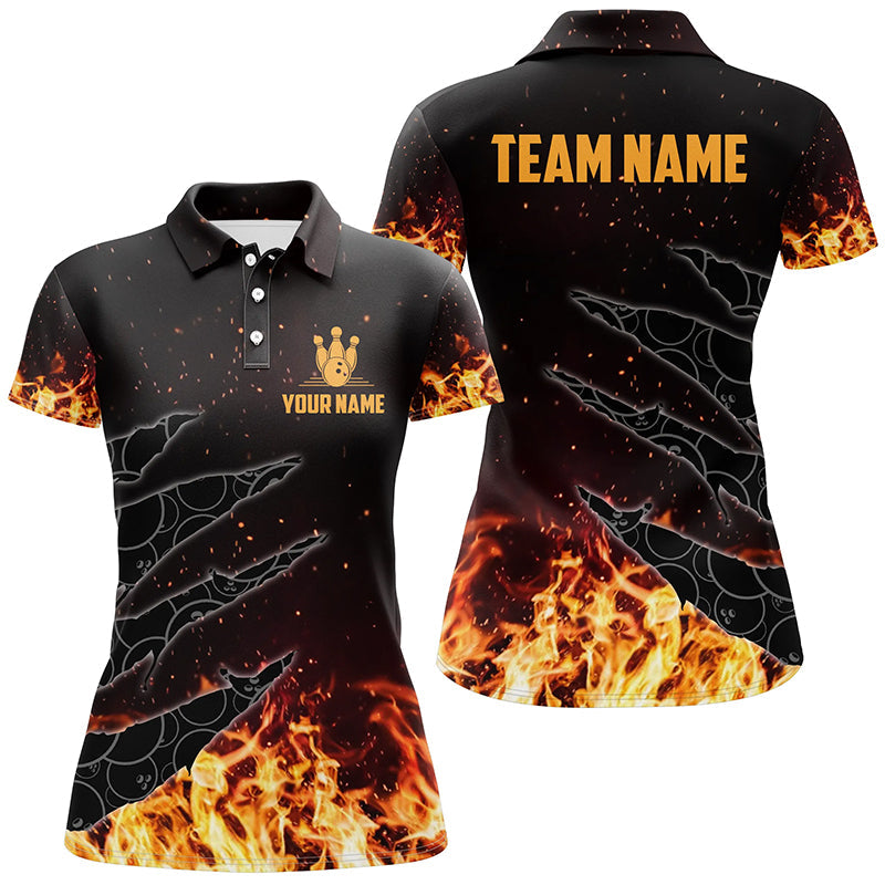 Women's Custom Flame Camo Bowling Polo Shirt N6954
