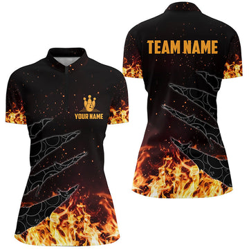 Women's Flame Camo Bowling Quarter Zip Jersey N6954