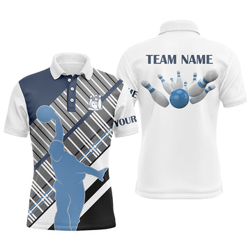 Men's Bowling Short Sleeve Polo Shirt - Custom Team Name Jersey N5870