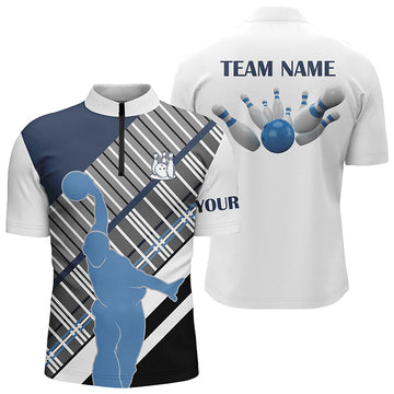 Men's Bowling Quarter-Zip Shirt - Custom Team Jersey N5870