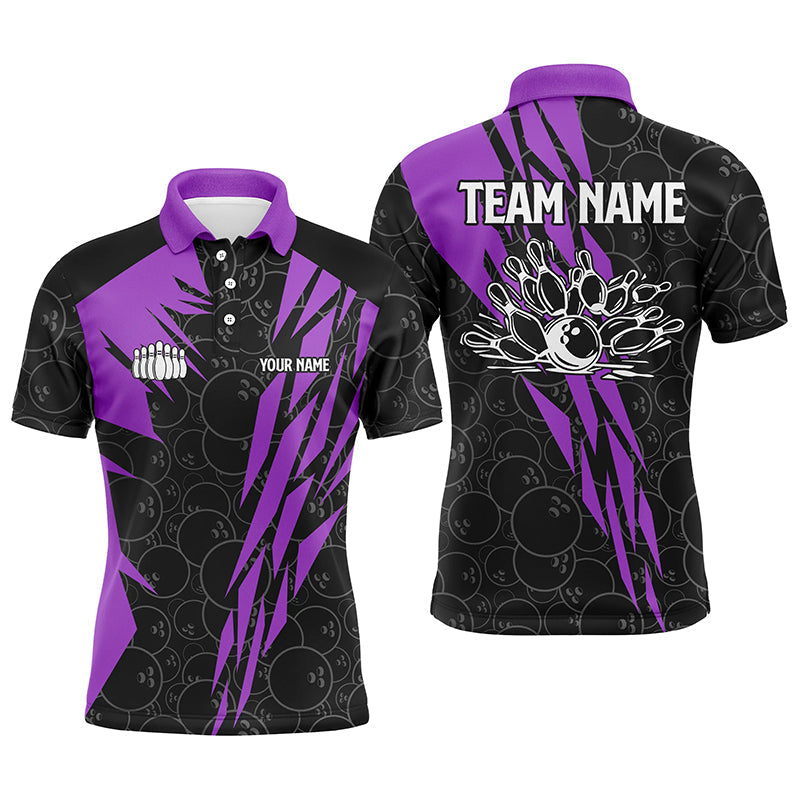 Black Camo Mens Bowling Polo Shirt - Custom Strike Team Jersey N6773