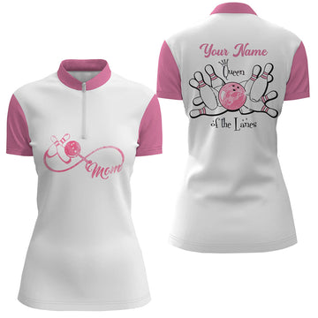 Women's Bowling Quarter Zip Shirt - Queen of the Lanes Gift N5184