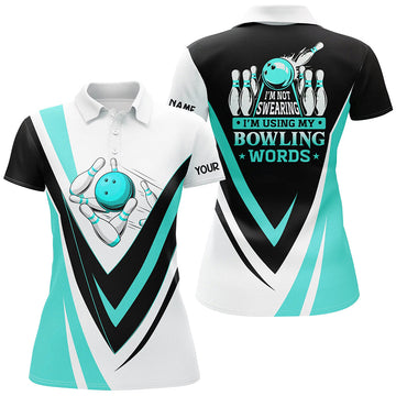Women's Cyan Blue Bowling Polo Shirt N7435