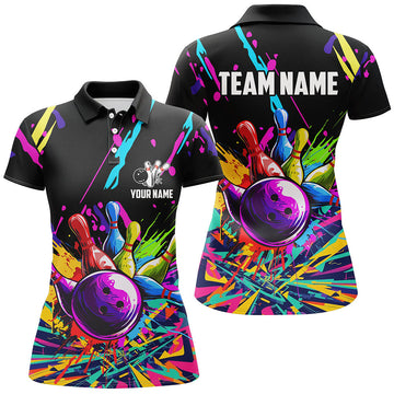 Women's Custom Bowling Polo 1/4 Zip Shirt N7597