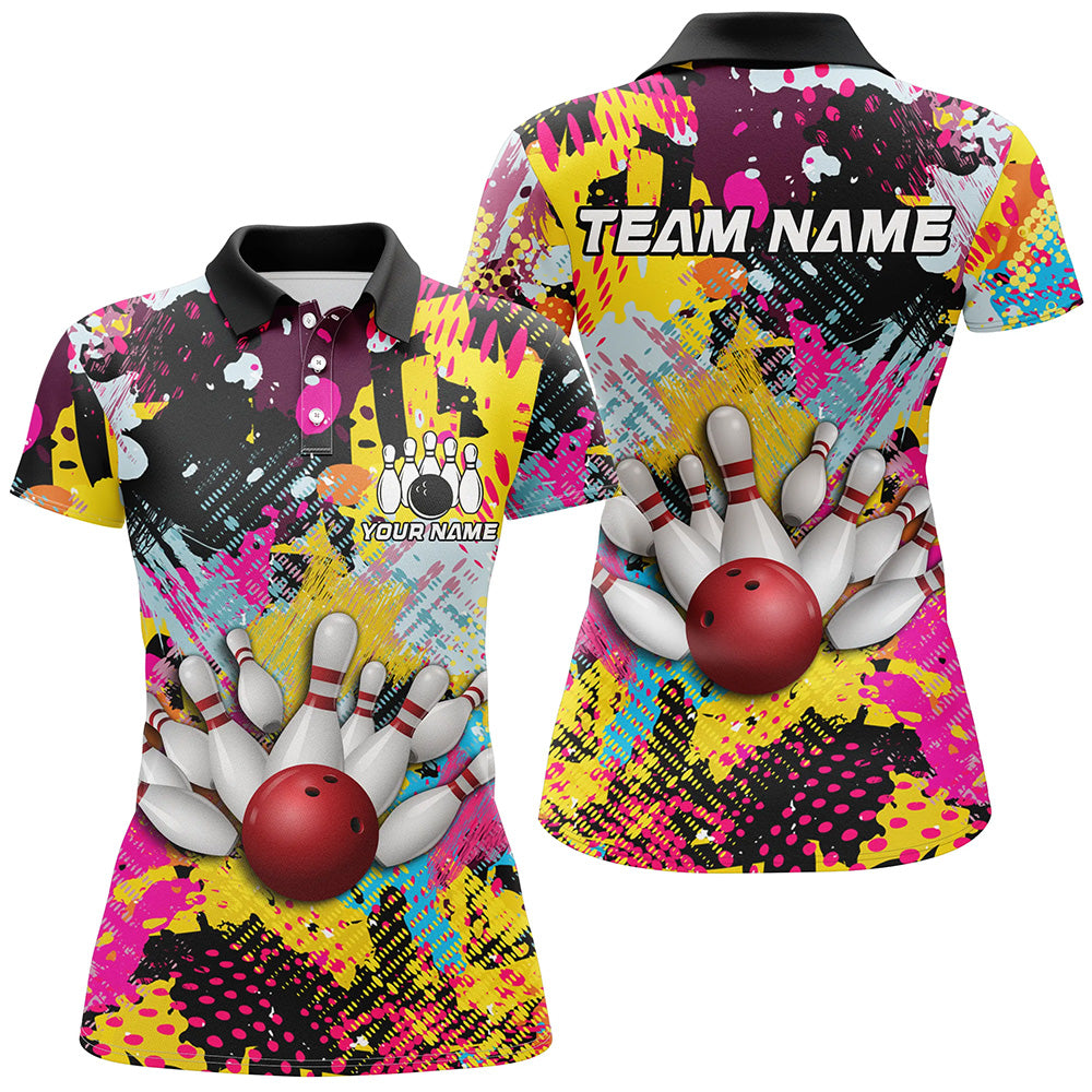 Women's Custom Bowling Polo 1/4 Zip Shirt N8023