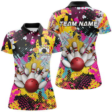 Women's Custom Bowling Polo 1/4 Zip Shirt N8023