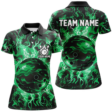 Green Camo Women's Bowling Shirts - Custom Jerseys N7628