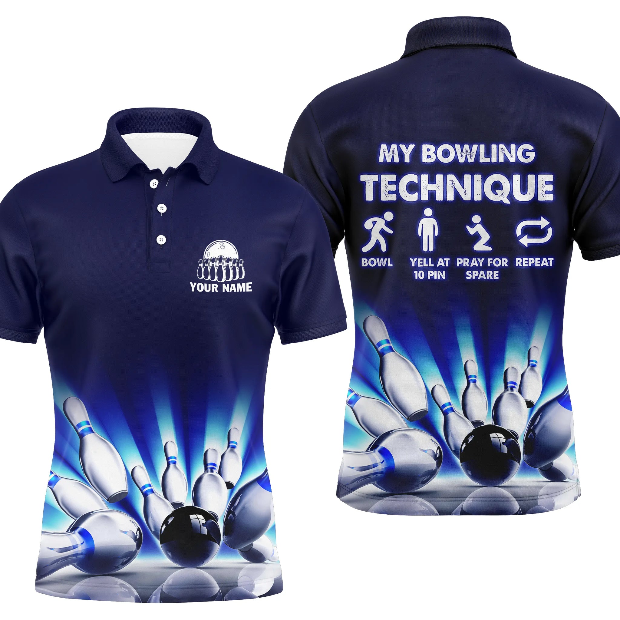 Custom Funny Bowling Polo Shirt for Men N4674