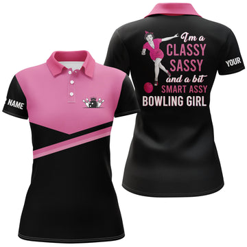 Pink Women's Bowling Polo - Classy & Sassy N4677