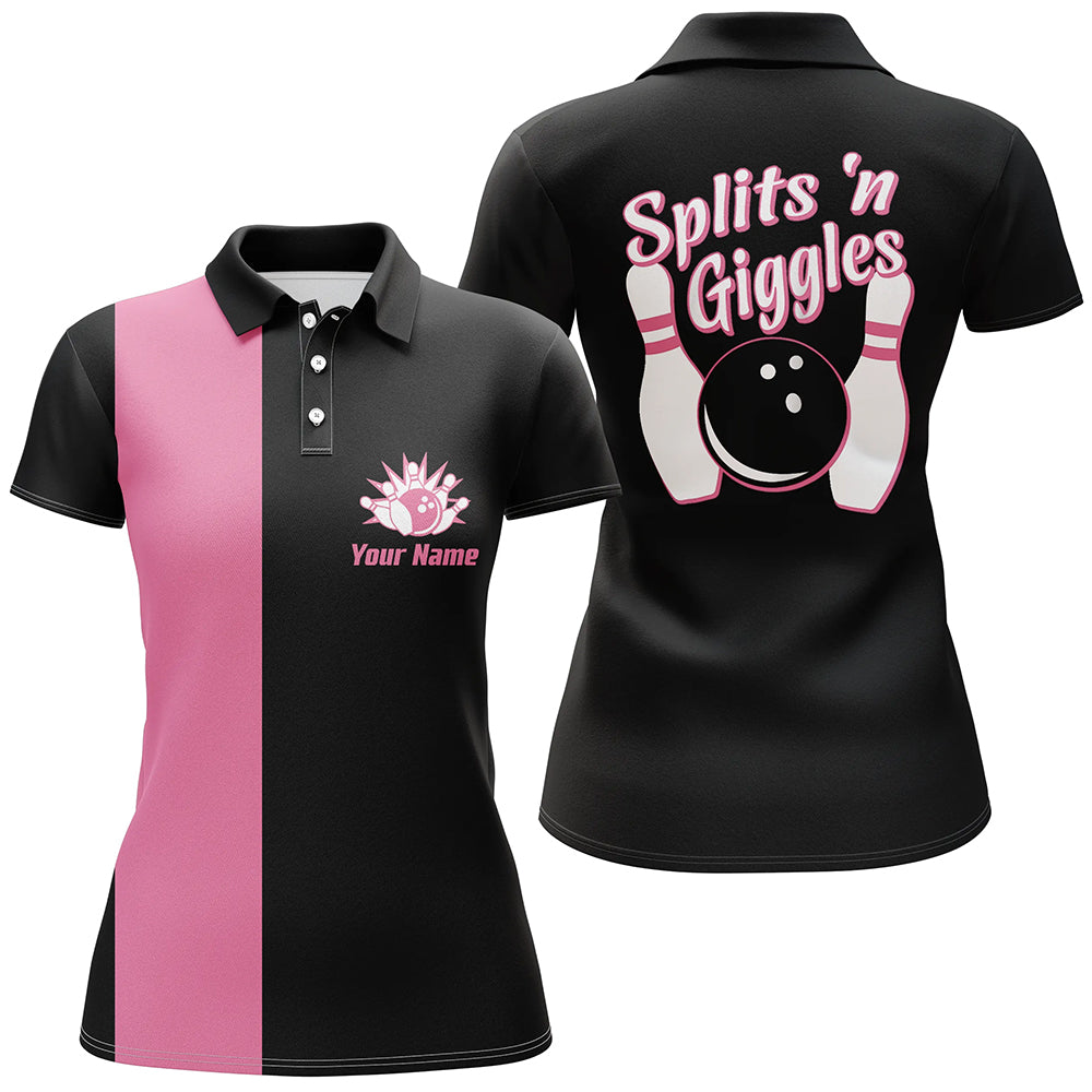 Women's Pink Retro Bowling Polo Shirt N5967