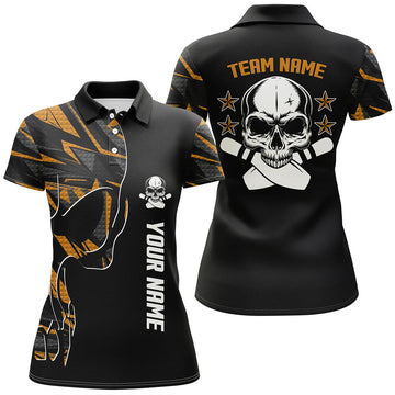 Women's Orange Camo Bowling Polo Shirt N6184