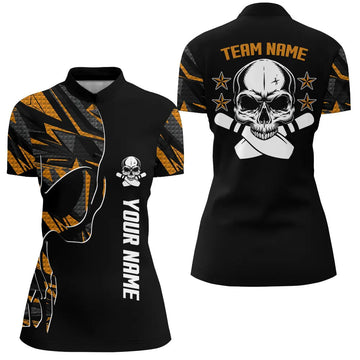 Women's Orange Camo Bowling Quarter Zip Shirt N6184