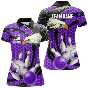 Eagle Purple Camo Women's Bowling Polo Shirt N7515