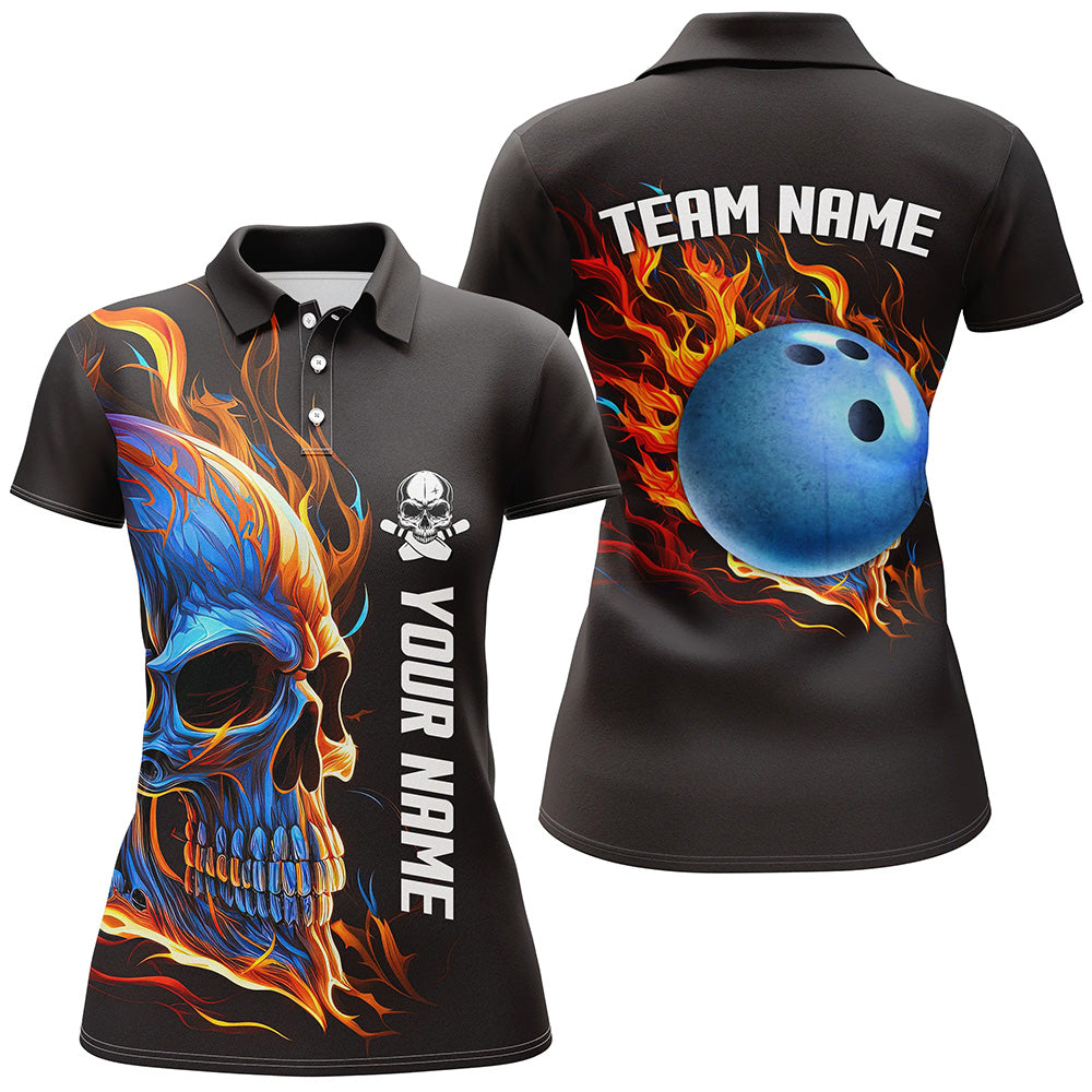 Women's Custom Skull Bowling Polo Shirt N6197