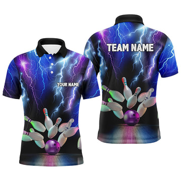 Men's Colourful Lightning Bowling Polo Shirt N7093
